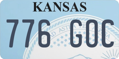 KS license plate 776GOC