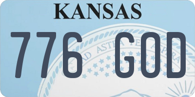 KS license plate 776GOD