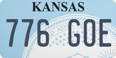 KS license plate 776GOE