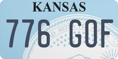 KS license plate 776GOF