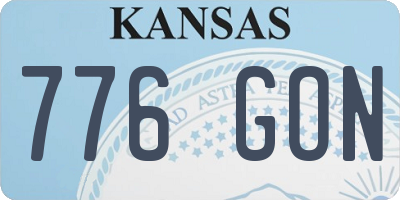 KS license plate 776GON