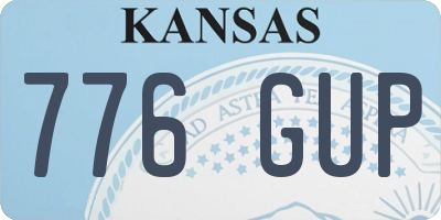 KS license plate 776GUP