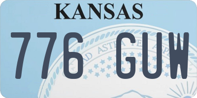 KS license plate 776GUW