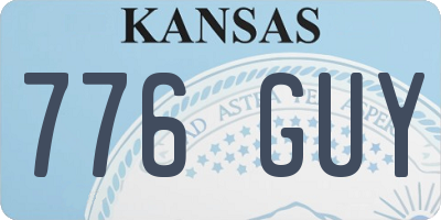 KS license plate 776GUY