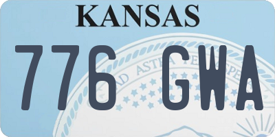 KS license plate 776GWA