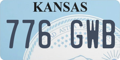 KS license plate 776GWB
