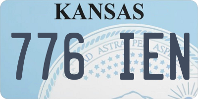KS license plate 776IEN