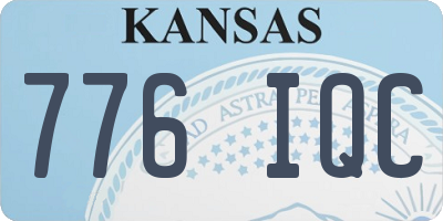 KS license plate 776IQC