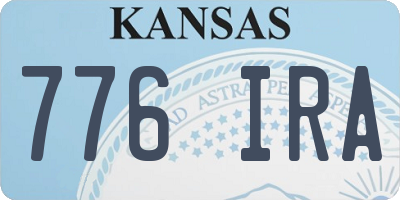 KS license plate 776IRA