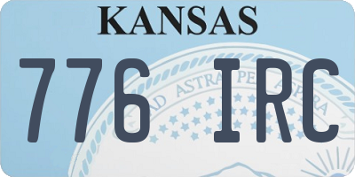 KS license plate 776IRC