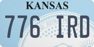 KS license plate 776IRD