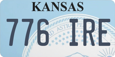 KS license plate 776IRE
