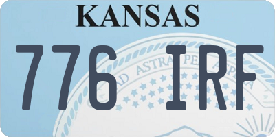 KS license plate 776IRF