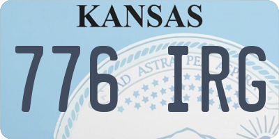 KS license plate 776IRG