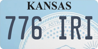 KS license plate 776IRI