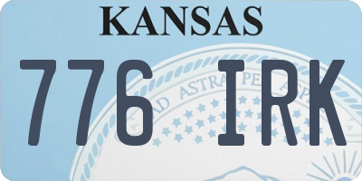 KS license plate 776IRK