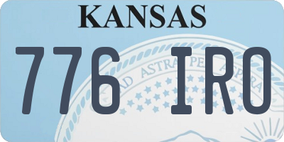 KS license plate 776IRO