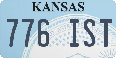 KS license plate 776IST
