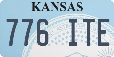 KS license plate 776ITE