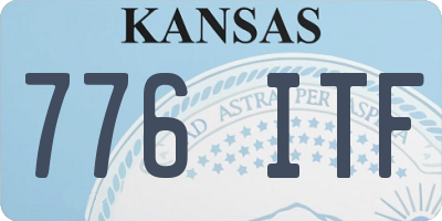 KS license plate 776ITF