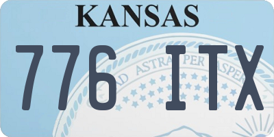 KS license plate 776ITX