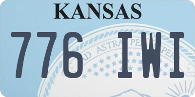 KS license plate 776IWI