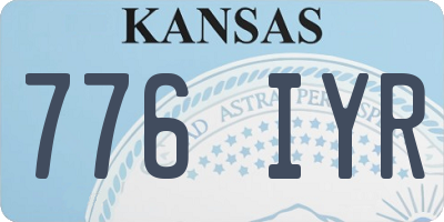 KS license plate 776IYR