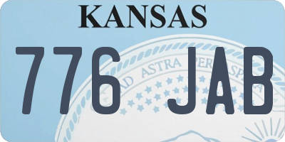KS license plate 776JAB