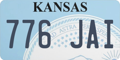 KS license plate 776JAI