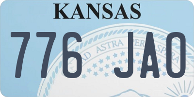 KS license plate 776JAO