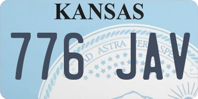 KS license plate 776JAV