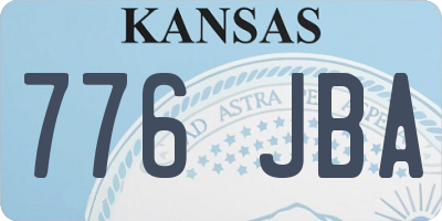 KS license plate 776JBA
