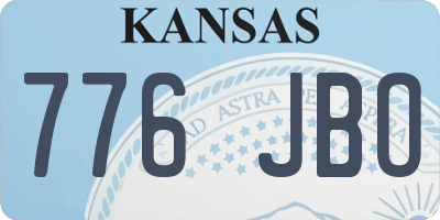 KS license plate 776JBO