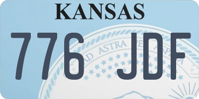 KS license plate 776JDF