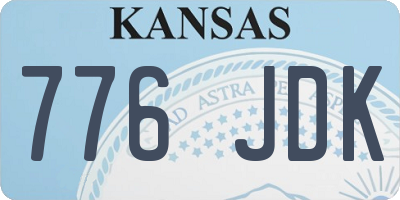 KS license plate 776JDK