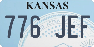 KS license plate 776JEF