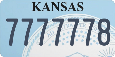 KS license plate 7777778