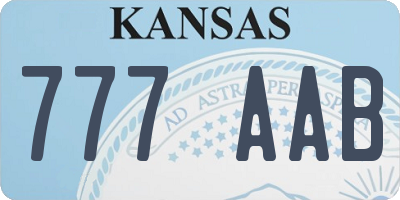 KS license plate 777AAB