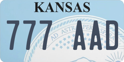 KS license plate 777AAD