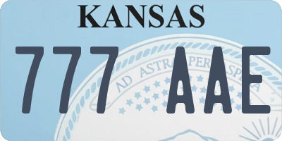 KS license plate 777AAE