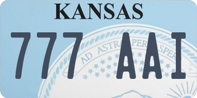 KS license plate 777AAI