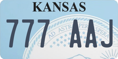 KS license plate 777AAJ