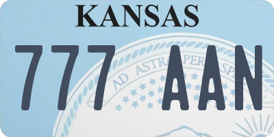 KS license plate 777AAN