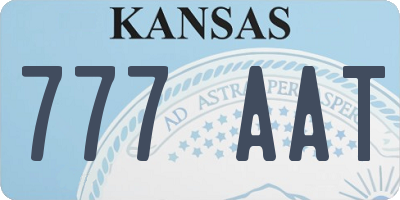 KS license plate 777AAT