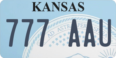 KS license plate 777AAU