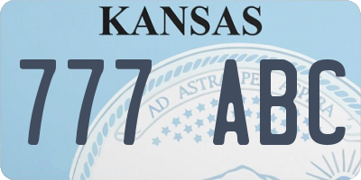 KS license plate 777ABC