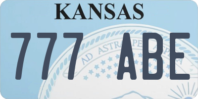 KS license plate 777ABE