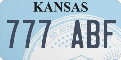KS license plate 777ABF