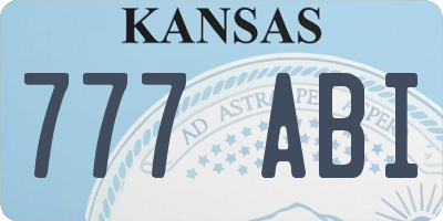 KS license plate 777ABI