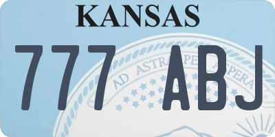 KS license plate 777ABJ